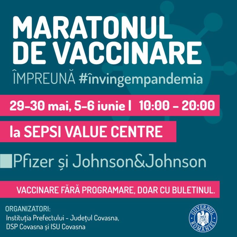 Două maratoane de vaccinare anti-COVID-19, în Sfântu Gheorghe