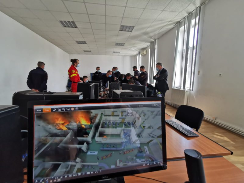 Exercițiu în realitate virtuală, la ISU Mureș