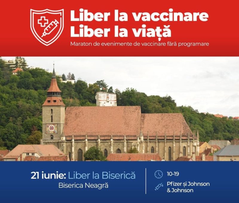 Maraton de vaccinare la Biserica Neagră din Brașov
