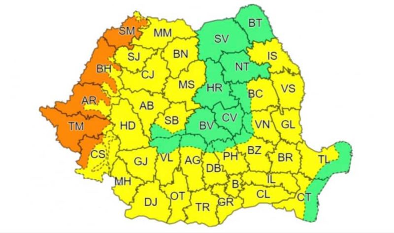 Județul Mureș se află sub un cod galben de căldură