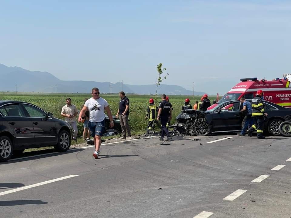 Circulație întreruptă pe DN10, la Prejmer