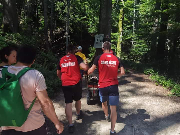 O turistă a fost grav accidentată, ieri după-amiază, pe traseul dintre staţiunea Buşteni şi Cascada Urlătoarea