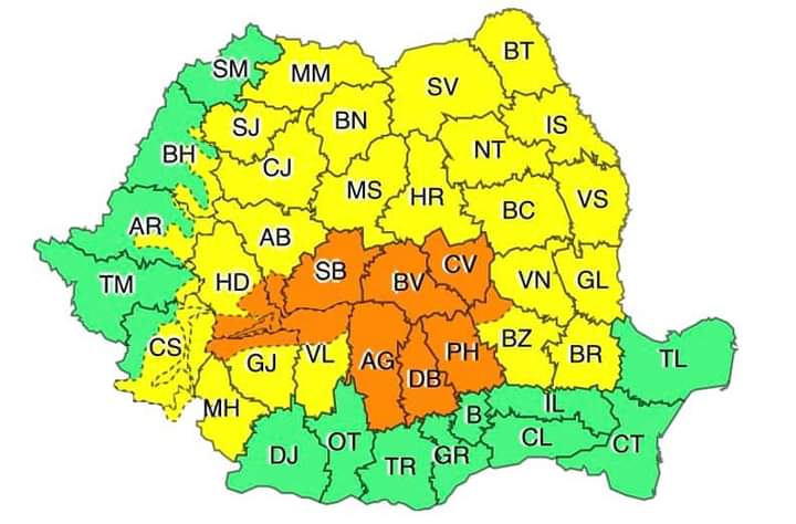 Instabilitate atmosferică accentuată în aproape toată țara, până luni