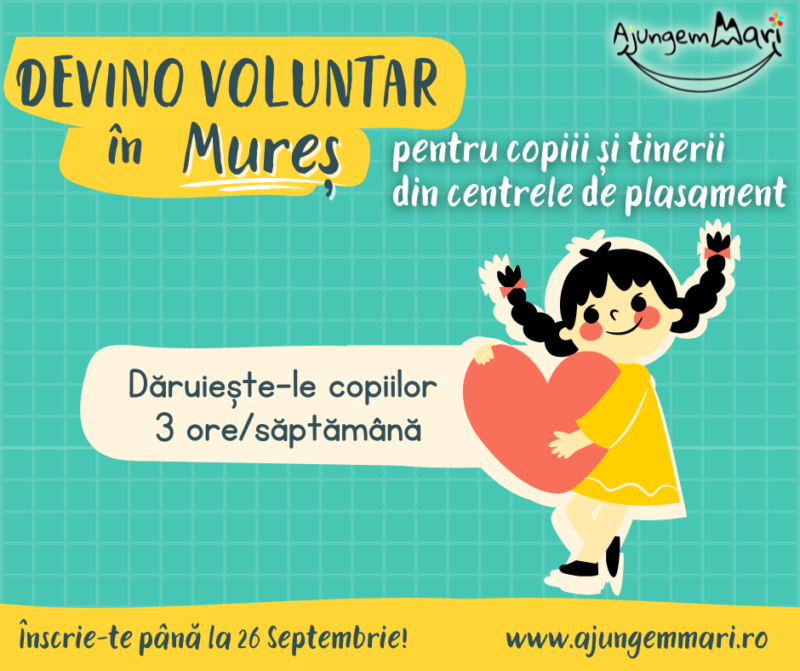 250 de copii mureșeni vor beneficia prin voluntariat de sprijin în educație
