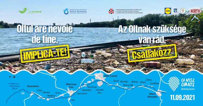 Acţiune de ecologizare a râului Olt, în Covasna și Harghita