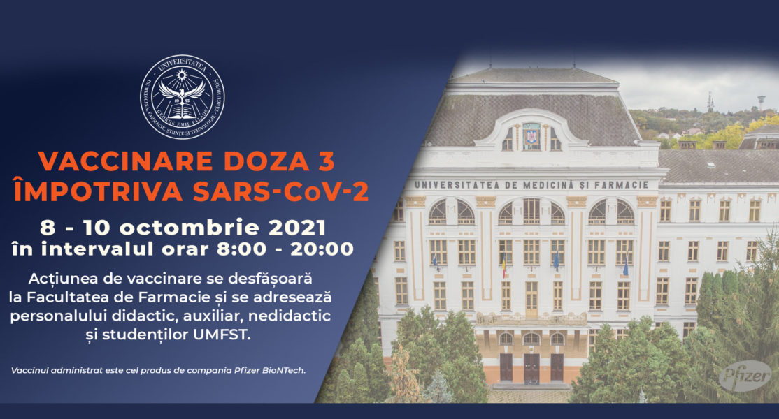 Campanie de vaccinare pentru angajați și studenți ai UMFST Târgu Mureş