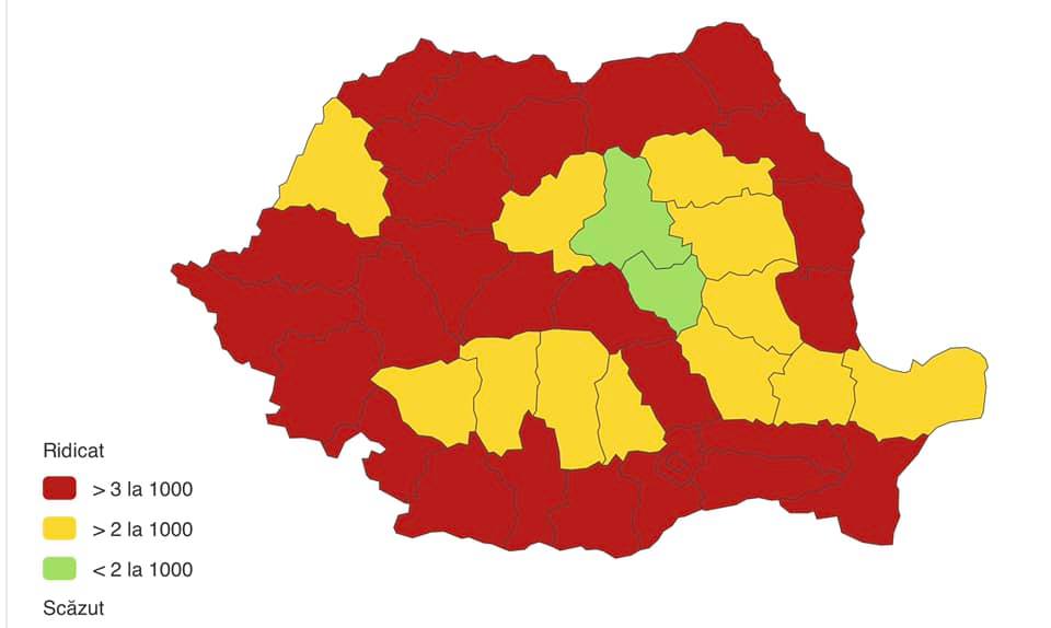 Rate de incidență record în mai multe județe din țară