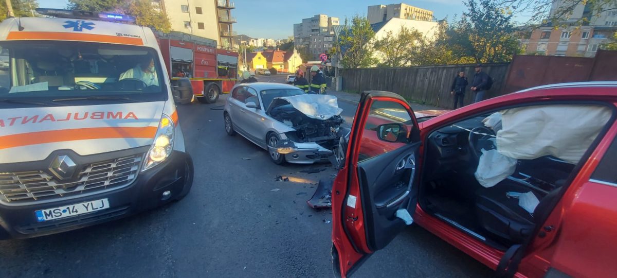 Circulație îngreunată pe o arteră din Tg.Mureș, din cauza unui accident