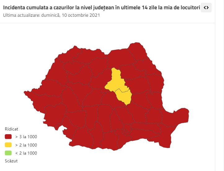 România a ajuns la o rată de infectare cu coronavirus de peste şapte cazuri la mia de locuitori