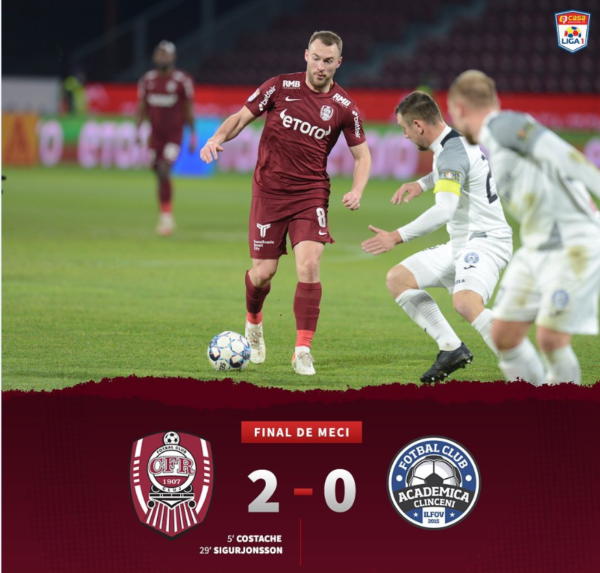 CFR Cluj s-a distanțat de FCSB