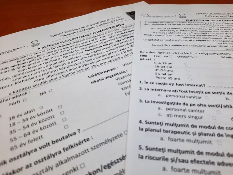 Chestionare electronice pentru pacienții internați la Miercurea Ciuc
