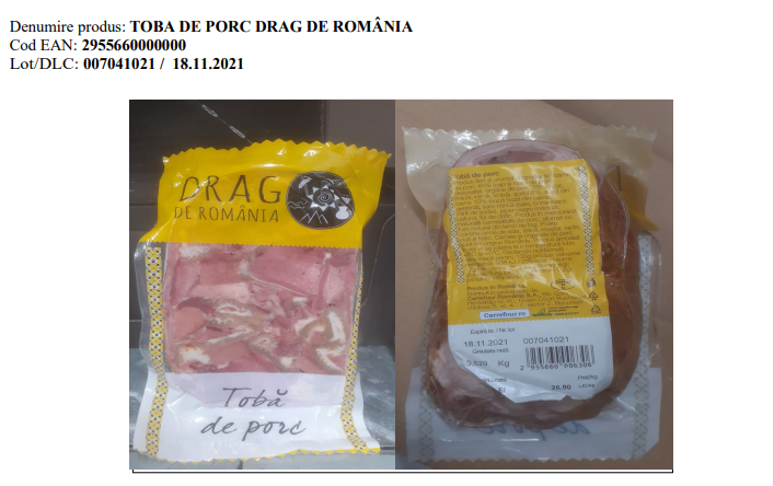 Produs alimentar, retras de la comercializare