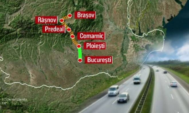 Autostrada Ploieşti – Braşov – prima variantă de traseu