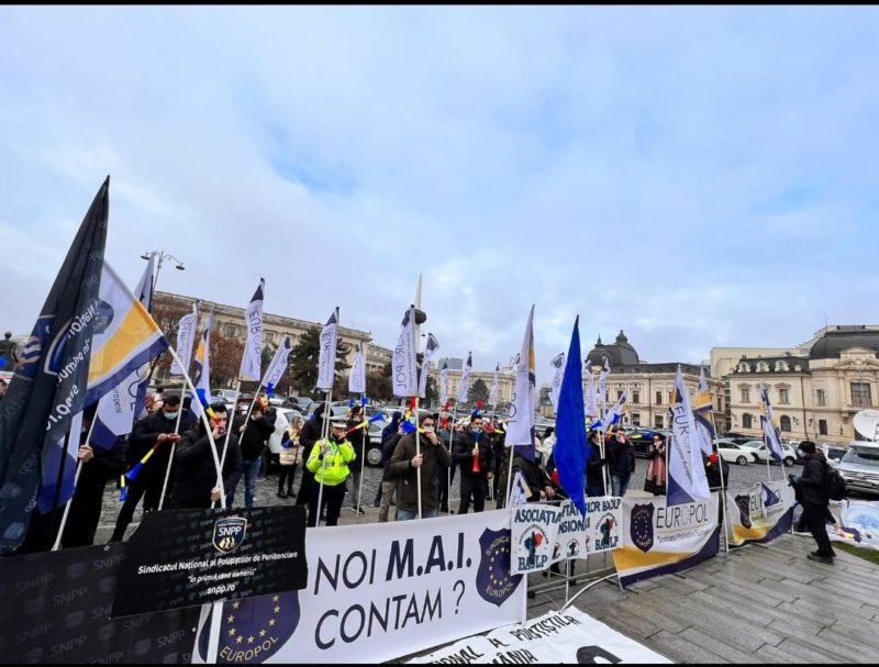 Sindicatul Poliţiştilor EUROPOL organizează azi un miting în faţa MAI
