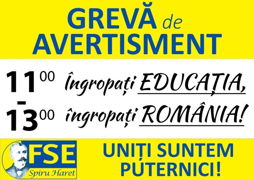 Profesorii mureșeni au fost astăzi, timp de două ore, în grevă de avertisment