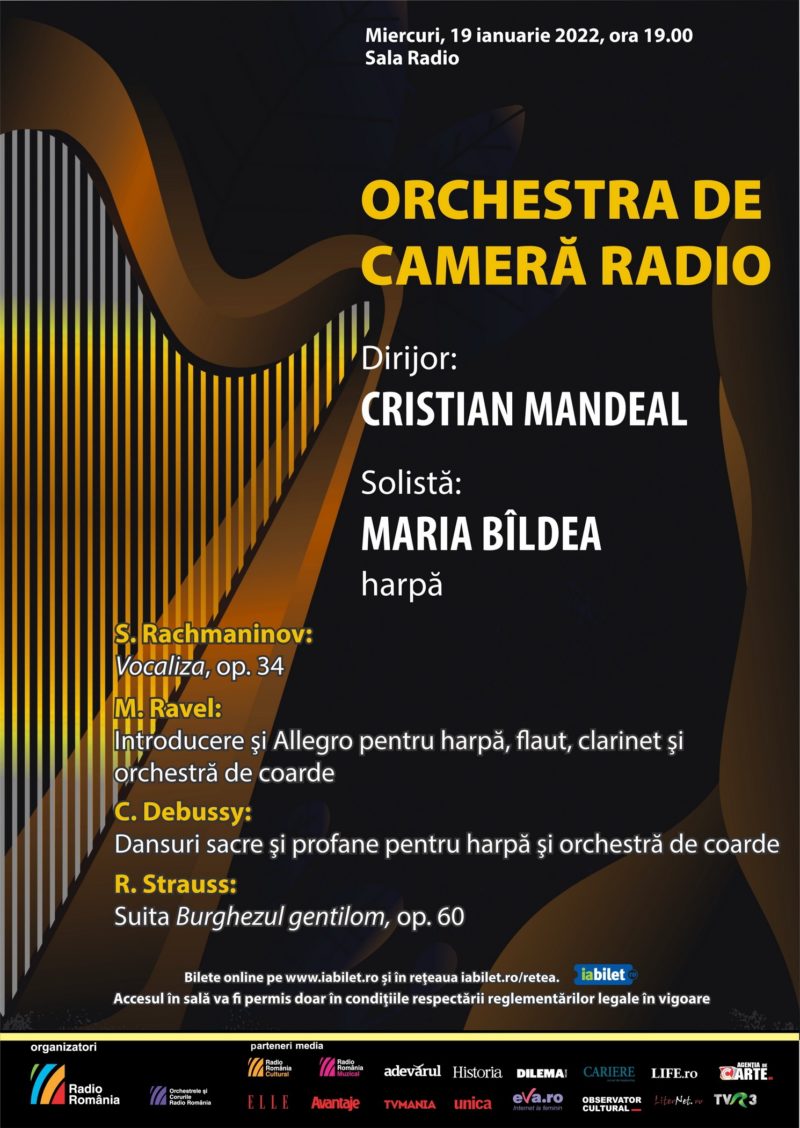 Seară de harpă la Sala Radio, sub bagheta lui Cristian Mandeal