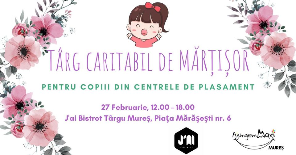 Târgu Mureș: târg cu mărțișoare artizanale vândute în beneficiul copiilor din centre de plasament