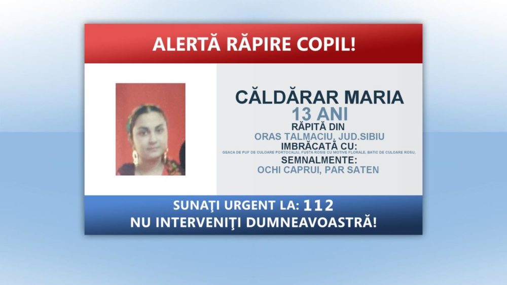 Sibiu: O fată de 13 ani, răpită din curtea unei case din Tălmaciu de patru persoane necunoscute