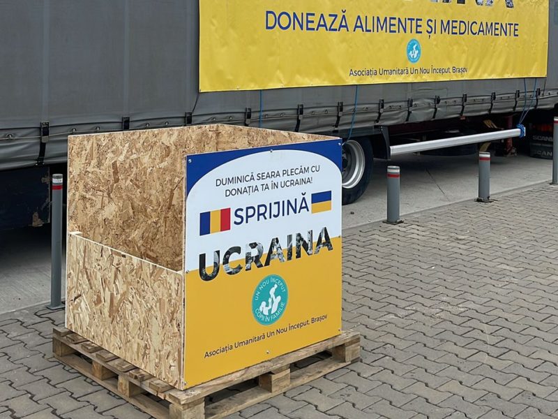 Ajutoare de la brașoveni pentru cetățenii din Ucraina, care nu au fugit din calea războiului