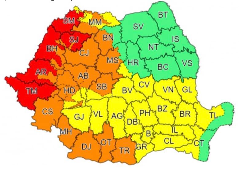 Cod roșu de caniculă pentru județele din vestul țării