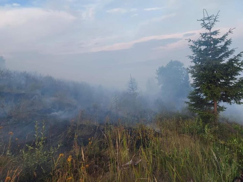 A treia zi de intervenţie la incendiul de la Topliţa