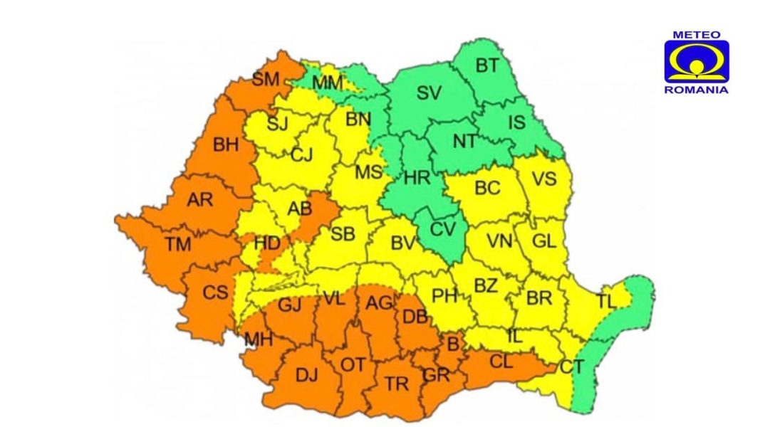 Noi avertizări Cod galben şi Cod portocaliu de caniculă şi instabilitate atmosferică, până vineri