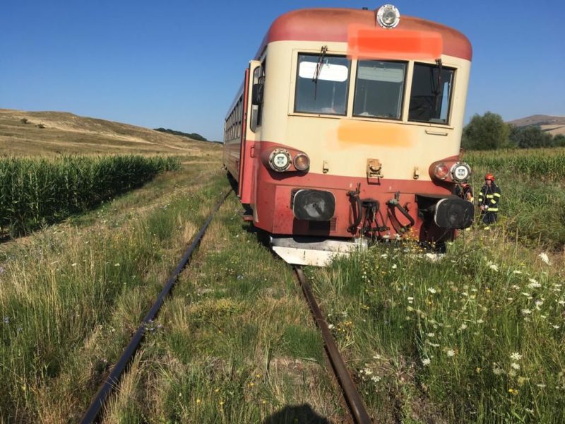 Tren deraiat în urma coliziunii cu un animal, în județul Mureș