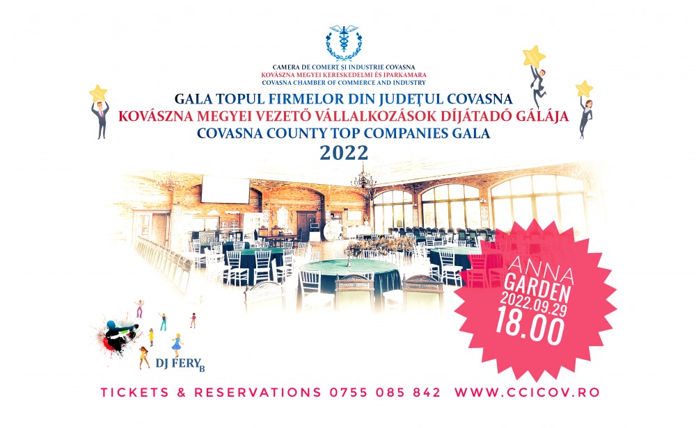 CCI Covasna premiază joi cele mai performante firme din judeţ