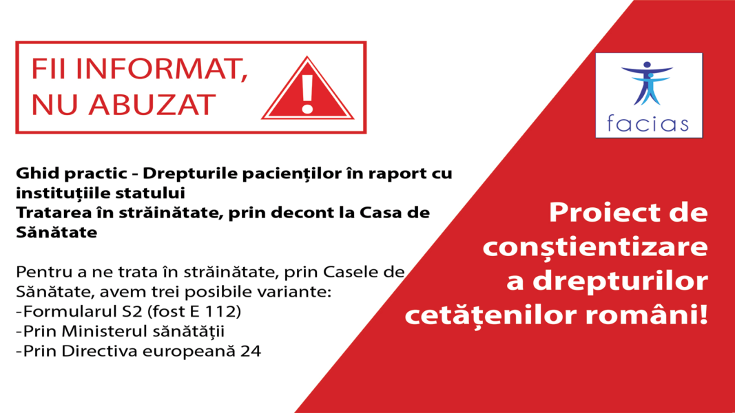 Fundaţia pentru Apărarea Cetăţenilor Împotriva Abuzurilor Statului a lansat Ghidul practic pentru pacienţi