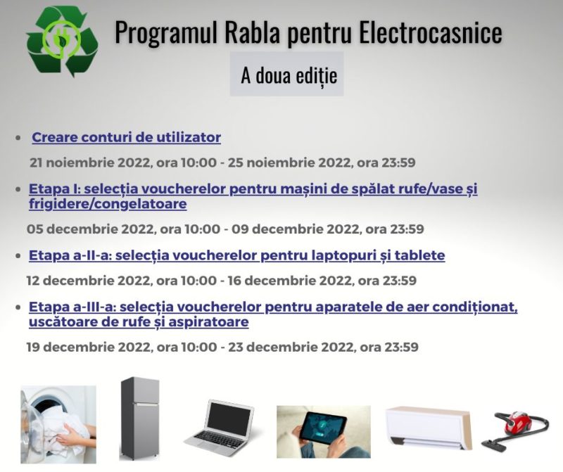 În a doua jumătate a acestei luni începe programul „Rabla pentru Electrocasnice”