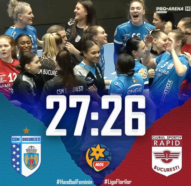 Handbal feminin: CSM București a câștigat derbyul cu Rapid