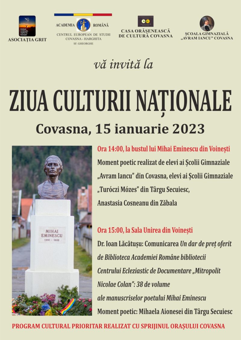 Manifestări de amploare de Ziua Culturii Naționale în județul Covasna