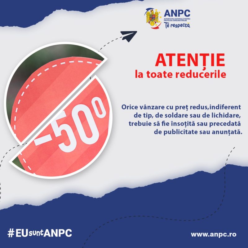 ANPC: În perioada reducerilor de iarnă, verificaţi preţurile prin consultarea site-urilor, dar şi caracteristicile produselor