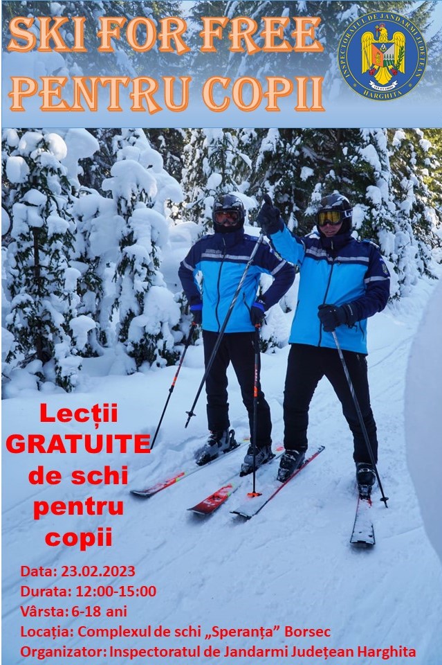 Lecții gratuite de schi pentru copii
