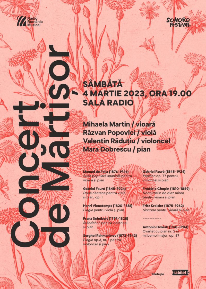 Concert de mărțișor, la Sala Radio, în 4 martie