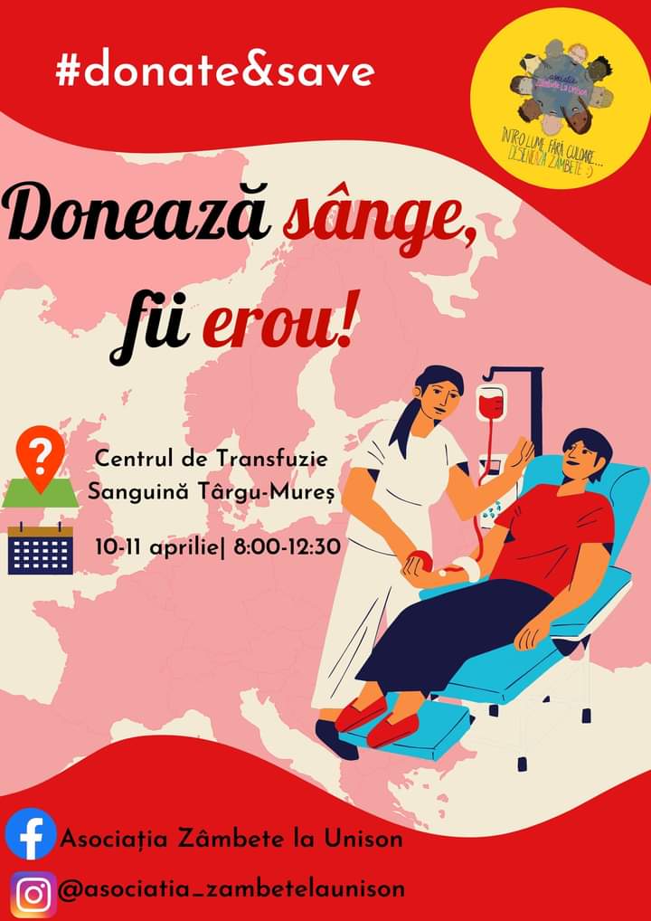 O nouă campanie de donare de sânge la Târgu Mureș