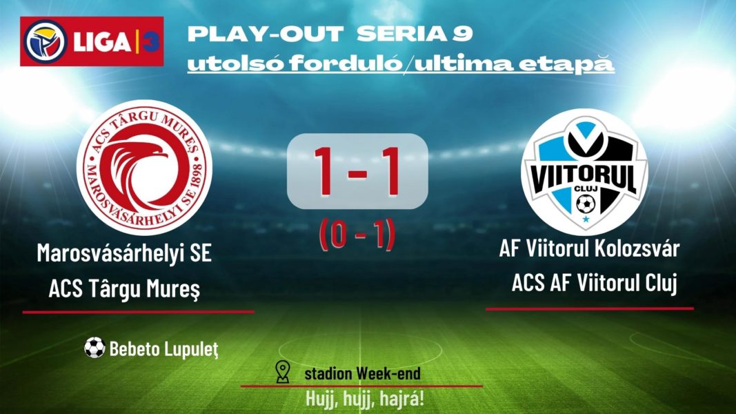 Fotbal: ACS Tg.-Mureș, egal cu Viitorul Cluj
