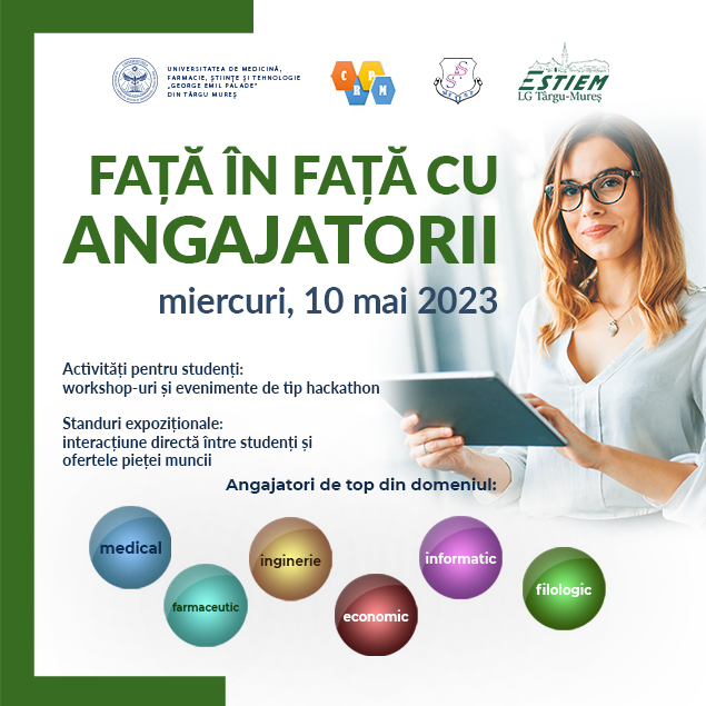 Studenții UMFST Tg.Mureș față în față cu angajatorii de la 50 de companii de top