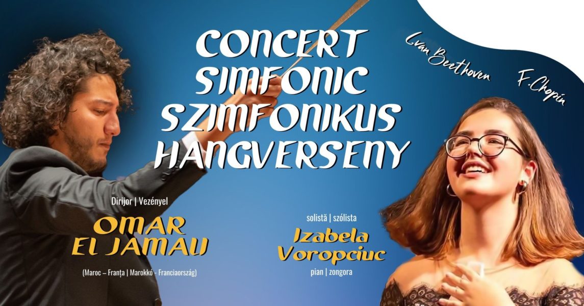 Dirijorul Omar El-Jamali şi pianista Izabela Voropciuc, pe scena Filarmonicii Tg Mureş