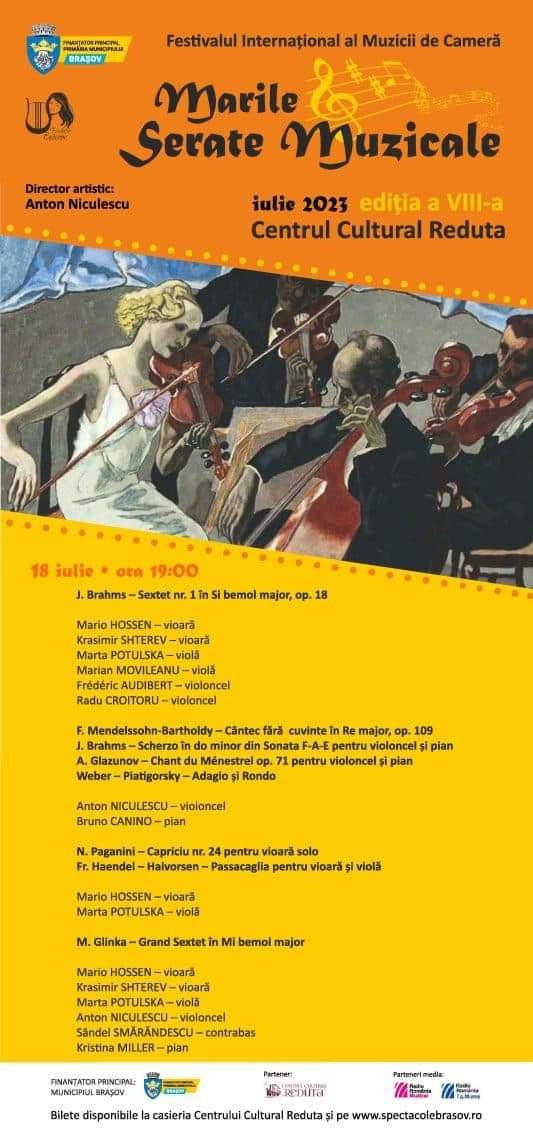 Marți începe Festivalul Internațional de Muzică de Cameră „MARILE SERATE MUZICALE”