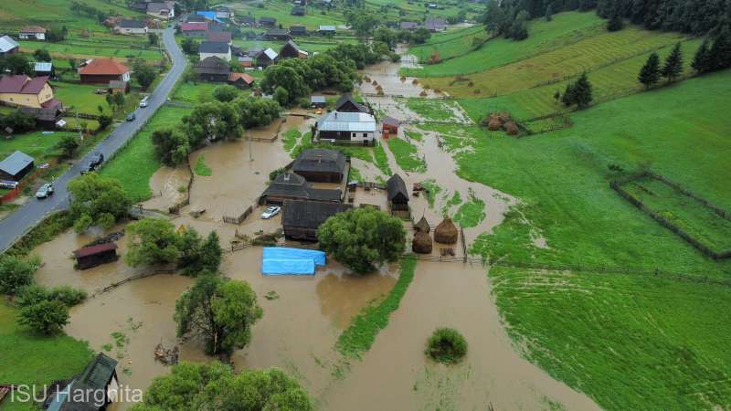 Mai multe gospodării au fost inundate în comuna harghiteană Bilbor