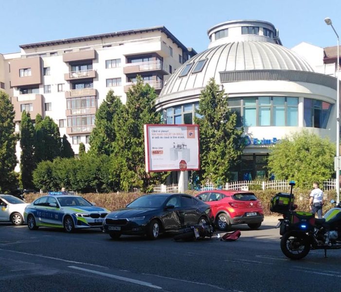Motociclistă rănită într-un accident, la Târgu Mureș