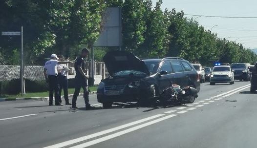 Accident în care a fost implicată o motocicletă, la Codlea