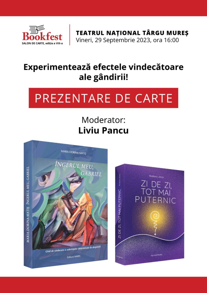 Două cărţi cu autoare mureşene, prezentate la Târgul de carte Bookfest