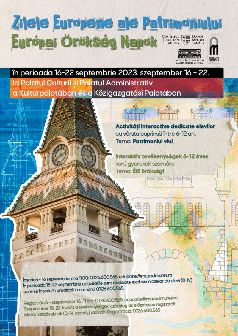 Zilele Europene ale Patrimoniului 2023 la Muzeul Județean Mureș