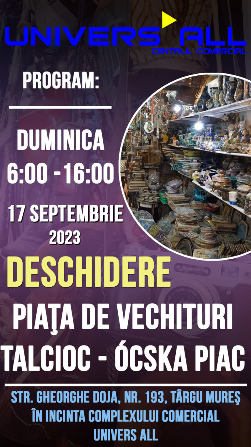 De duminică, Tg. Mureșul va avea două piețe de vechituri