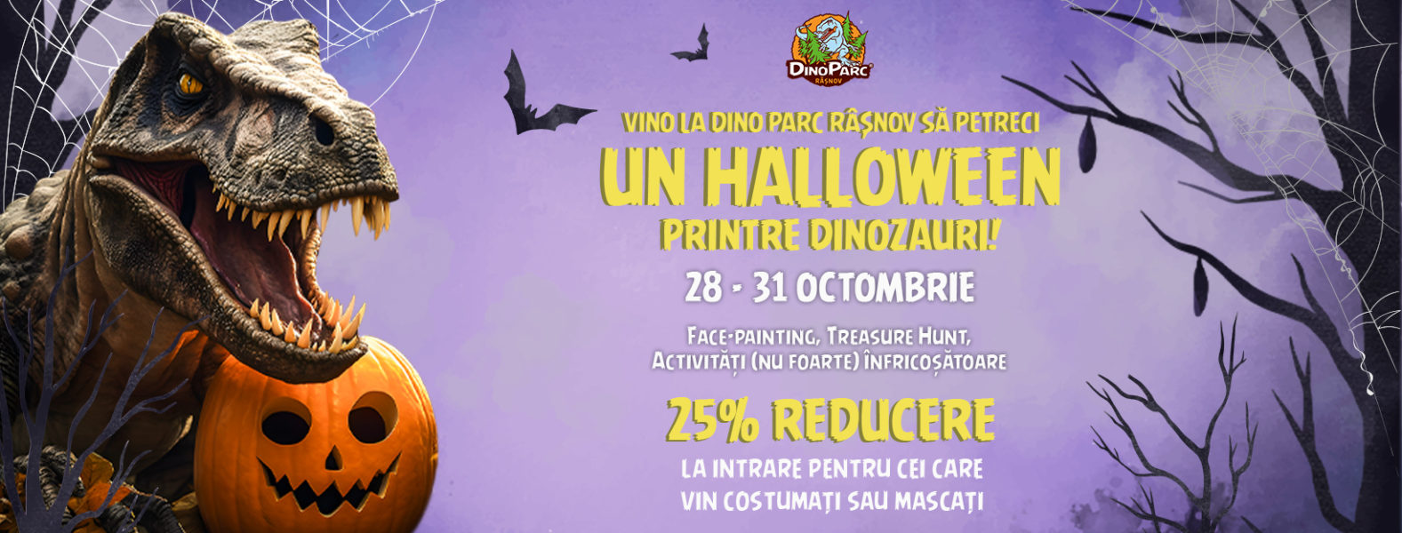 Activităţi înfricoşătoare, face painting şi reducere de 25% la intrarea în Dino Parc Râşnov pentru vizitatorii care vin costumaţi de Halloween