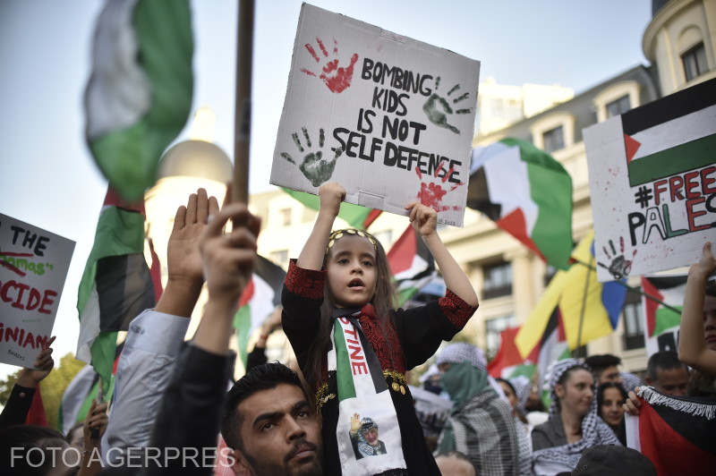 Miting pro-palestinian în Piaţa Universităţii