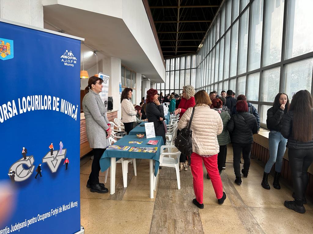 4.500 de locuri de muncă oferite în judeţul Mureş în 2024 4.500 de locuri de muncă oferite în judeţul Mureş în 2024