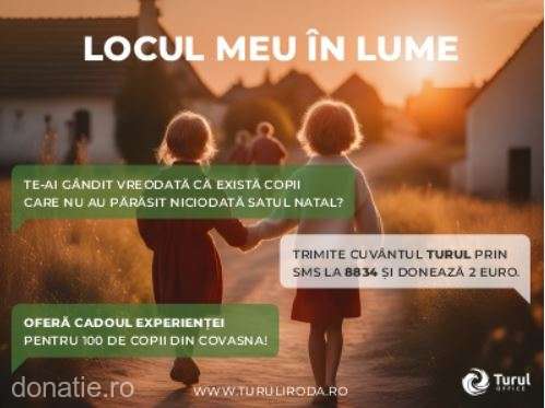 Covasna: ‘Locul meu în lume’ – campanie de strângere de fonduri pentru copiii defavorizaţi